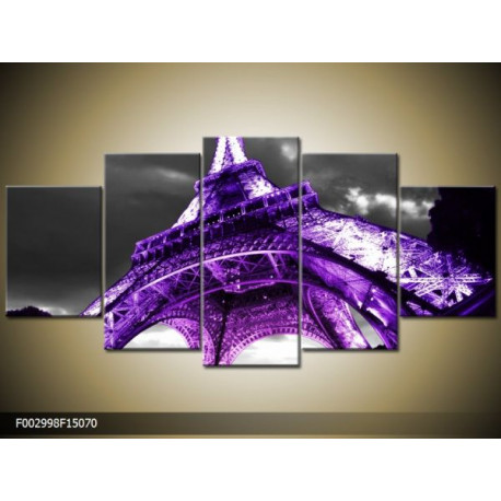 Päťdielna sada moderných obrazov o rozmere 150x70 cm s motívom mesta
