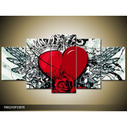 Päťdielna sada moderných obrazov o rozmere 150x70 cm s popart motívom
