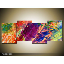 Štvordielna sada moderných obrazov o rozmere 120x45 cm s abstraktným motívom
