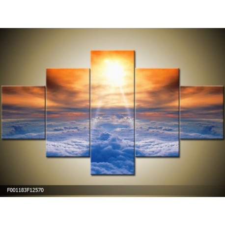 Päťdielna sada moderných obrazov o rozmere 125x70 cm s motívom krajiny