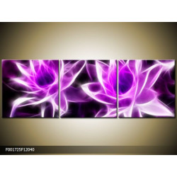 Trojdielna sada moderných obrazov o rozmere 120x40 cm s motívom kvetov