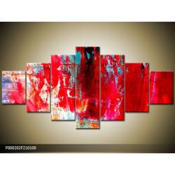 Sedemdielna sada moderných obrazov o rozmere 210x100 cm s abstraktným motívom