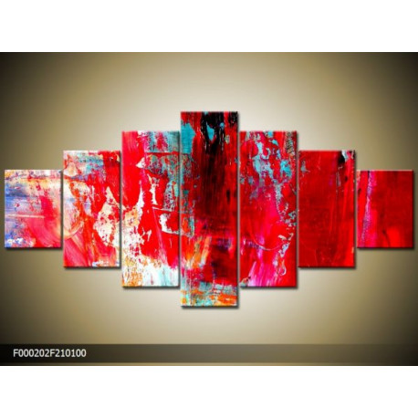 Sedemdielna sada moderných obrazov o rozmere 210x100 cm s abstraktným motívom