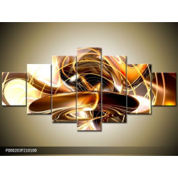 Sedemdielna sada moderných obrazov o rozmere 210x100 cm s abstraktným motívom