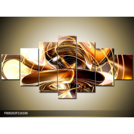 Sedemdielna sada moderných obrazov o rozmere 210x100 cm s abstraktným motívom