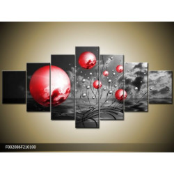 Sedemdielna sada moderných obrazov o rozmere 210x100 cm s abstraktným motívom