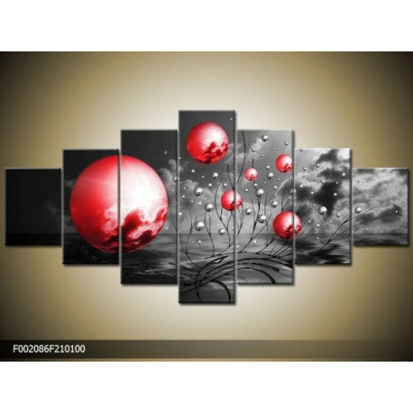 Sedemdielna sada moderných obrazov o rozmere 210x100 cm s abstraktným motívom