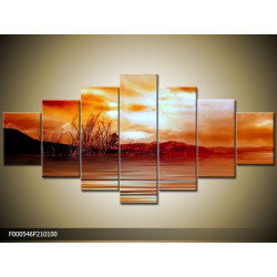Sedemdielna sada moderných obrazov o rozmere 210x100 cm s motívom krajiny