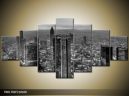 Sedemdielna sada moderných obrazov o rozmere 210x100 cm s motívom čiernobieleho mesta