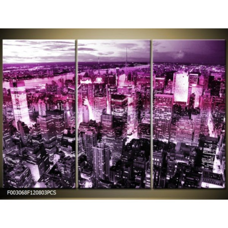 Trojdielna sada moderných obrazov o rozmere 120x80 cm s motívom mesta