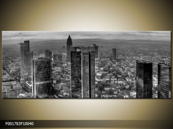 Moderný obraz o rozmere 100x40 cm s motívom čiernobieleho mesta