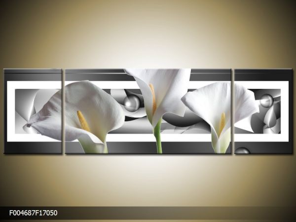 Trojdielna sada moderných obrazov o rozmere 170x50 cm s motívom kvetov